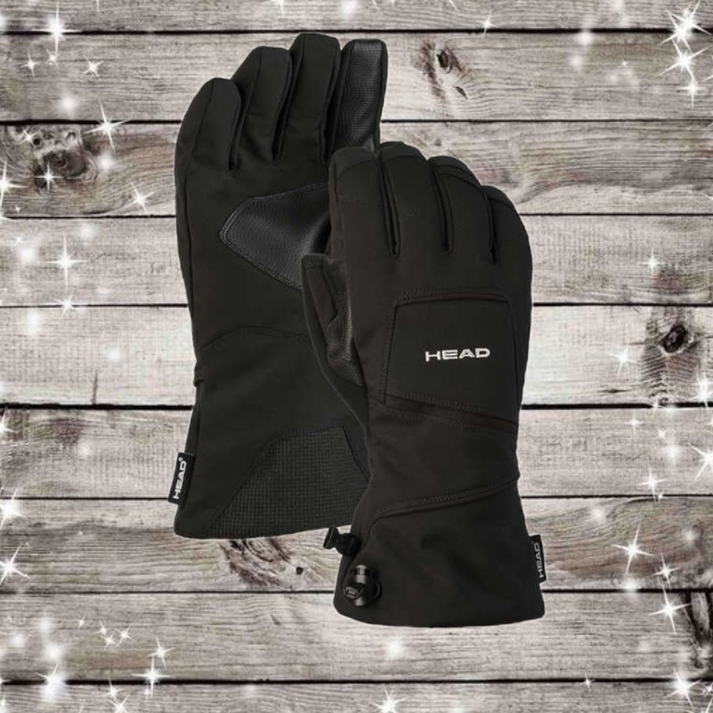 HEAD Ski Gloves Unisex Black Sz L Waterproof Touchscreen Friendly Enhanced Grip
